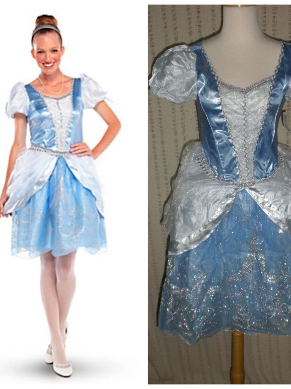 NWT Disney Store Cinderella Costume Dress Adult Women Blue Silver Princess